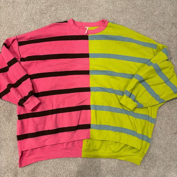 Free People Uptown Striped Pullover Sweater Top - Picture 2 of 7